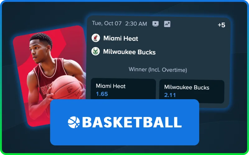 Bet on NBA and international basketball leagues on Stake.