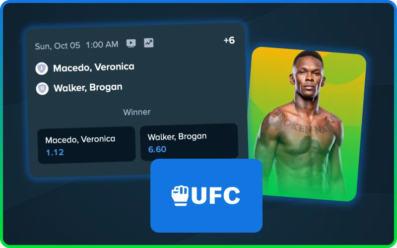 Stake offers UFC betting including method-of-victory and round props.