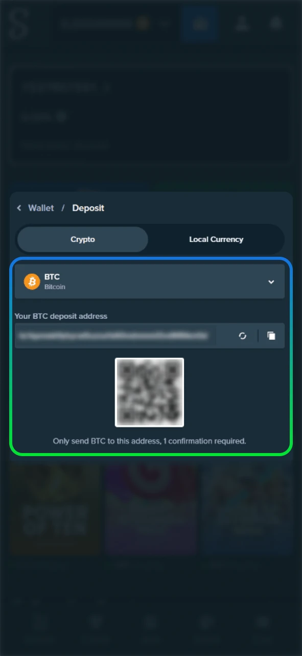 Fund your Blackjack game wallet on the Stake official platform.