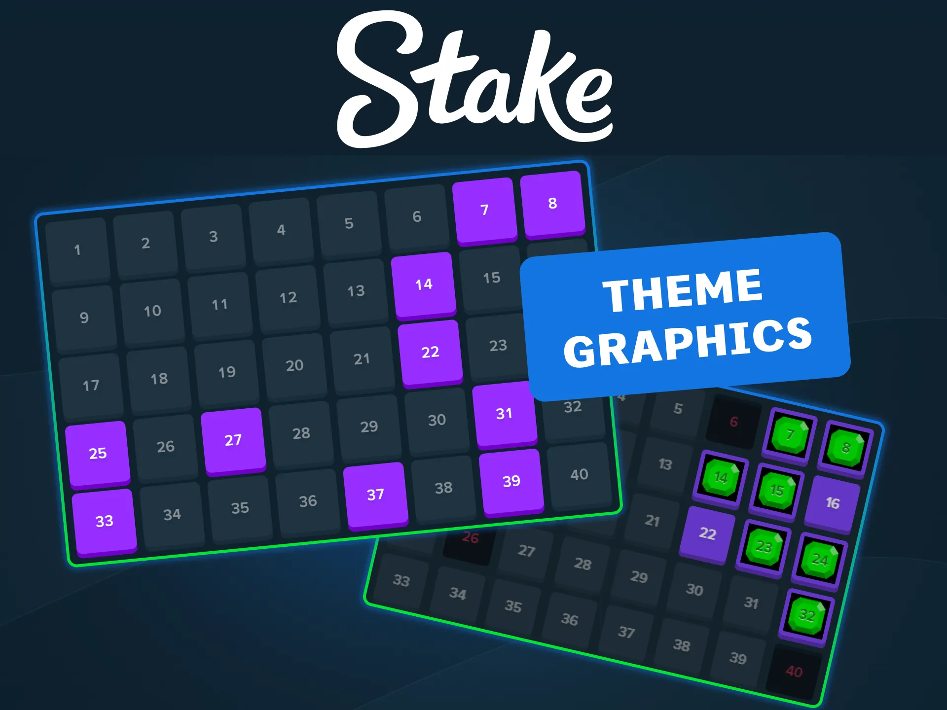 View the modern Keno interface on the Stake.
